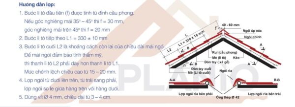 Hướng dẫn thi công ngói phẳng tráng men Prime - Planio