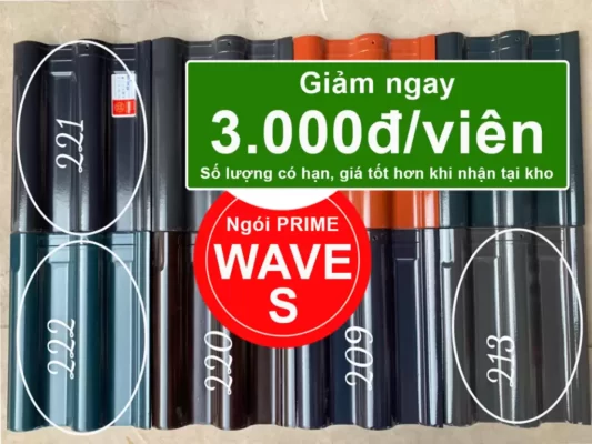 Ngói Prime WAVE Khuyến Mãi 3 Màu Giá Cực Tốt